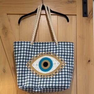 Houndstooth Eye Design Tote Bag